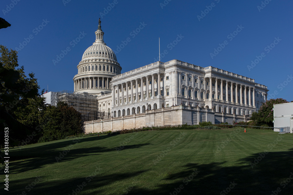 Capital building under construction in Washington DC
