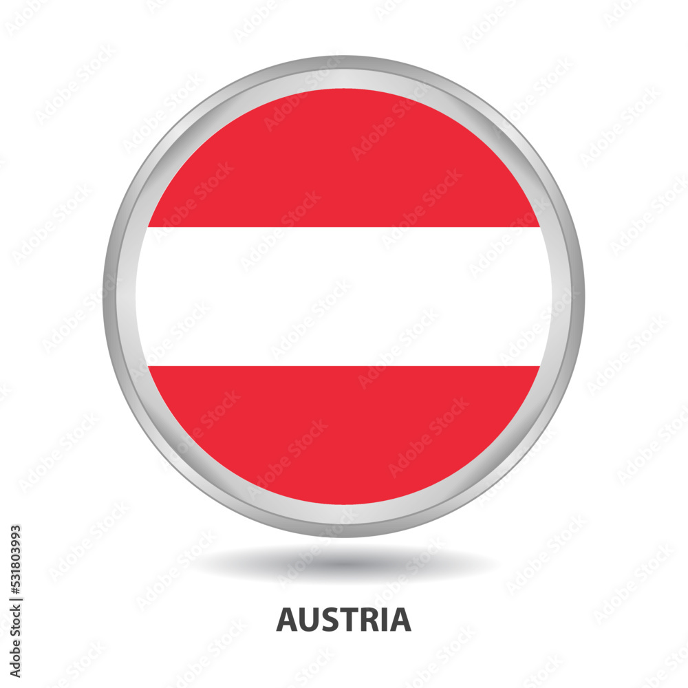 Austria flag badge, icon, button, vector series Austria flag badge, icon, button, vector series