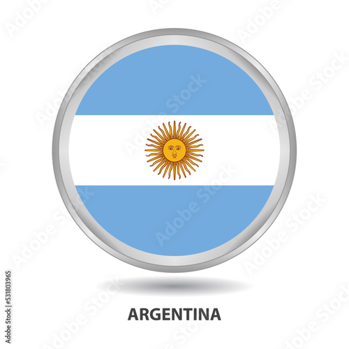 Argentina  flag badge, icon, button, vector series