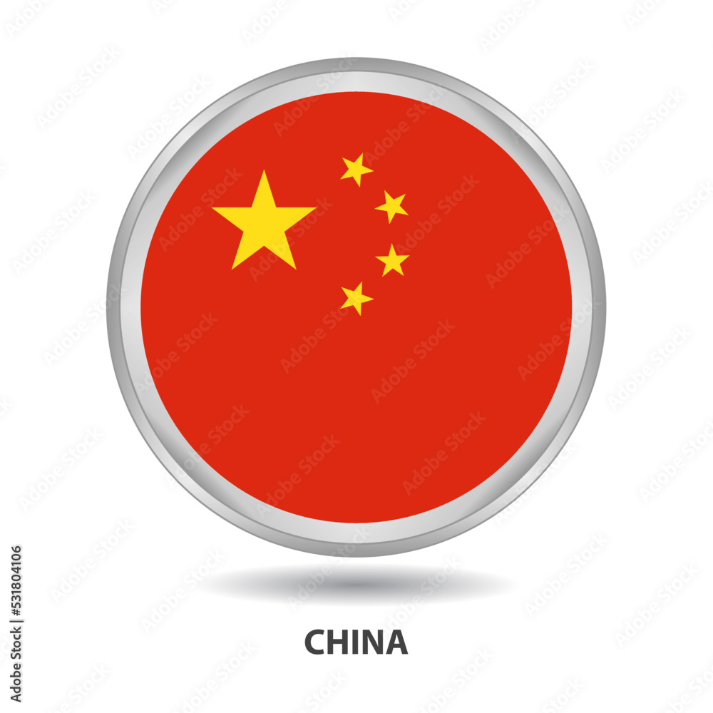 China flag badge, icon, button, vector series China flag badge, icon, button, vector series