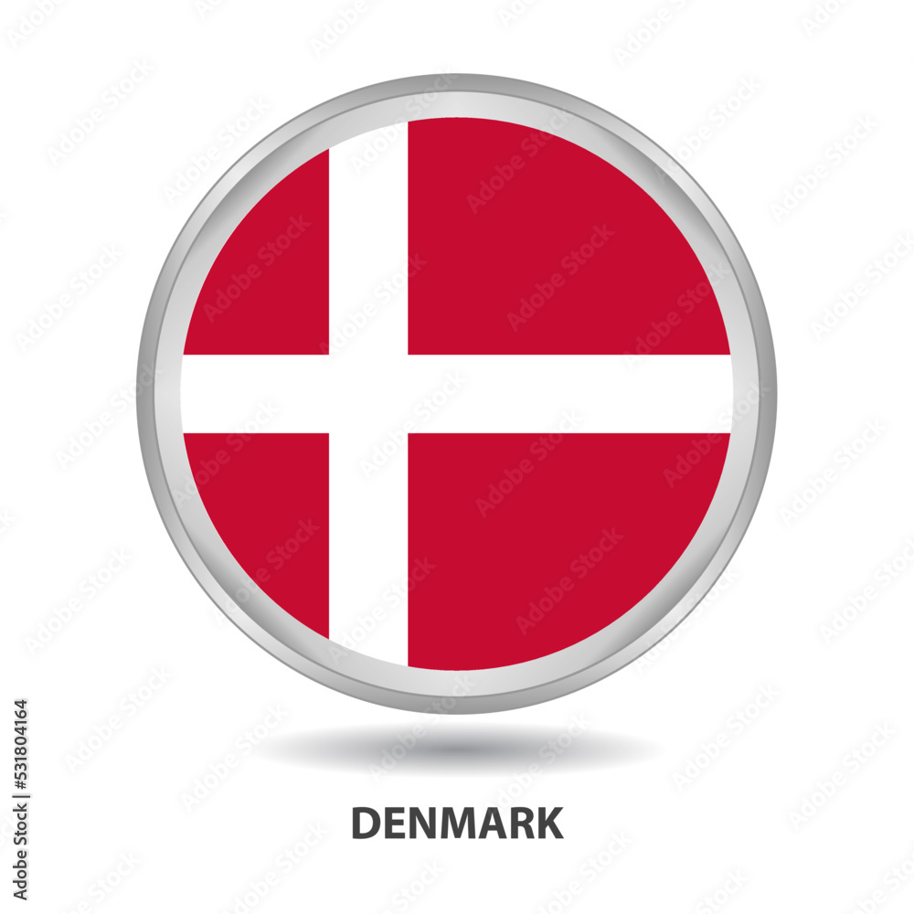 Denmark flag badge, icon, button, vector series Denmark flag badge, icon, button, vector series