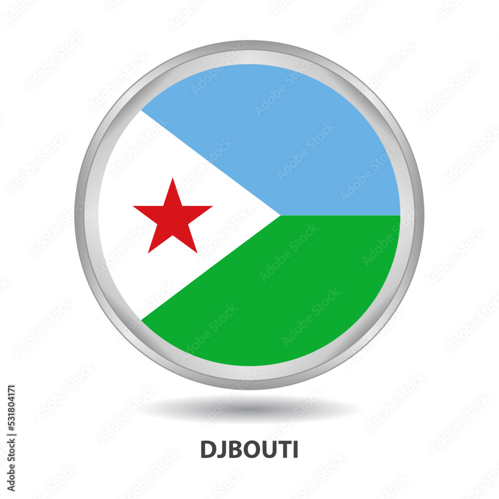 Djbouti flag badge, icon, button, vector series Djbouti flag badge, icon, button, vector series