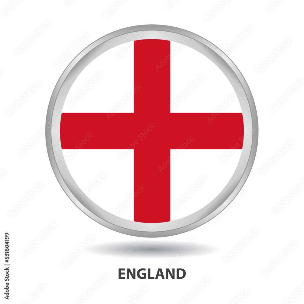 England round flag design is used as badge, button, icon, wall painting England round flag design is used as badge, button, icon, wall painting
