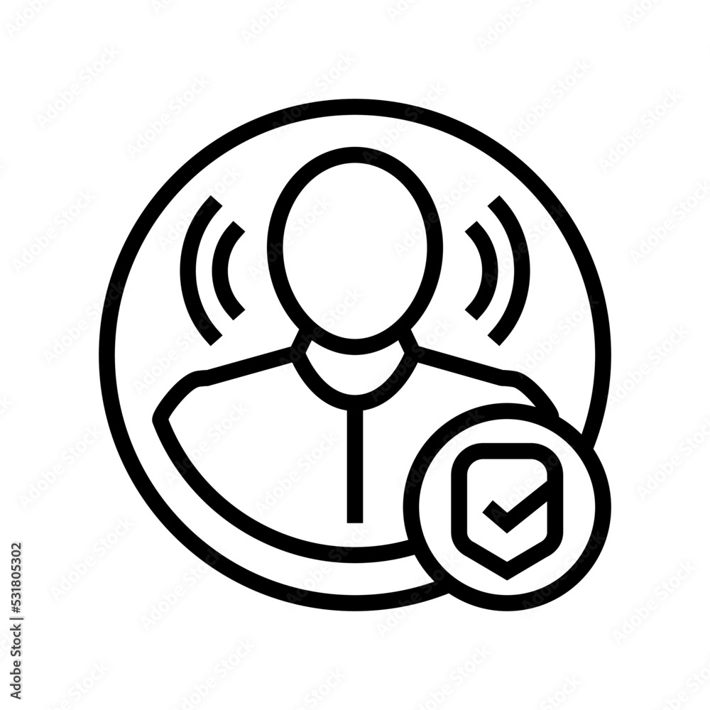 verified profile line icon vector. verified profile sign. isolated contour symbol black illustration verified profile line icon vector. verified profile sign. isolated contour symbol black illustration
