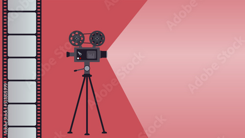 Movie projector and film vector graphics