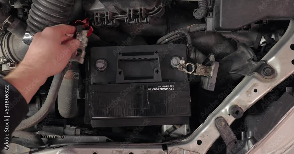 Removing old battery from car Removing old battery from car