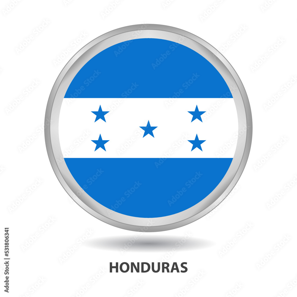 Honduras round flag design is used as badge, button, icon, wall painting Honduras round flag design is used as badge, button, icon, wall painting