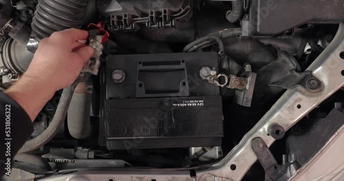 Removing old battery from car