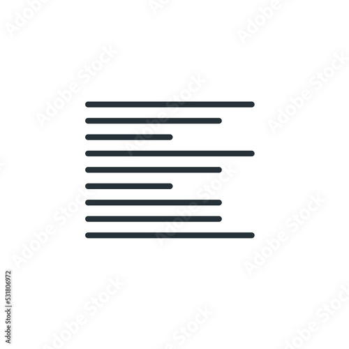 Left align icon, button, symbol. Align Left line icon
