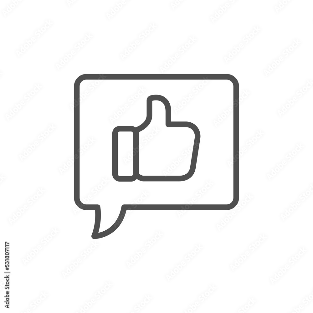 Likes with comment icon line symbol. Premium quality isolated feedback element in trendy style. Bubble speech talk with thumb up line icon. Testimonials and customer relationship management concept. Likes with comment icon line symbol. Premium quality isolated feedback element in trendy style. Bubble speech talk with thumb up line icon. Testimonials and customer relationship management concept.