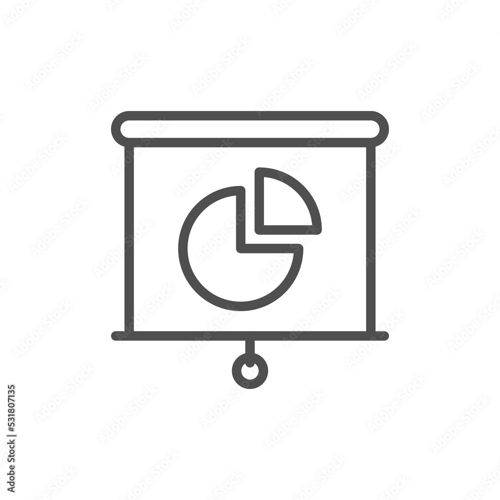 Presentation board vector line icon, linear concept, outline sign, symbol Presentation board vector line icon, linear concept, outline sign, symbol