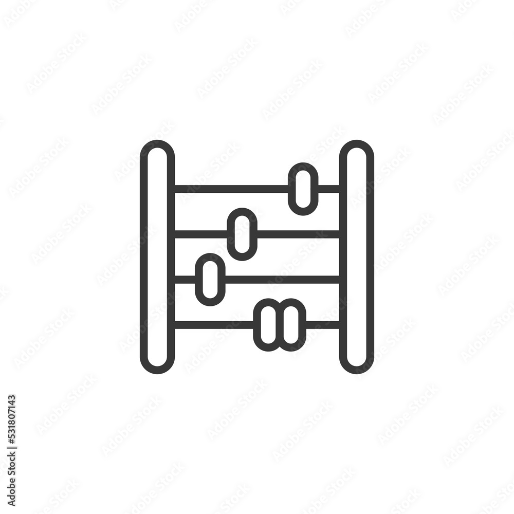 School abacus line icon, education and school element, math vector graphics, a linear pattern on a white background, eps 10.