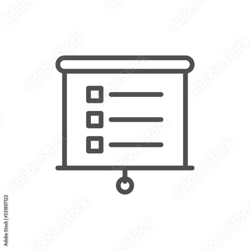 list board vector icon. check list sign outline isolated on white background. clip board or pad symbol.