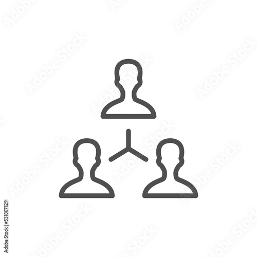 Multi level marketing concept vector illustration. Pyramid scheme vector symbol. Network marketing. Company structure symbol. Business Down Line icon. Referral marketing icon