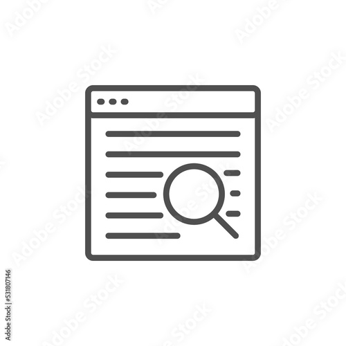 searching results icon. Element of seo and development icon with name for mobile concept and web apps. Detailed searching results icon can be used for web and mobile on white background