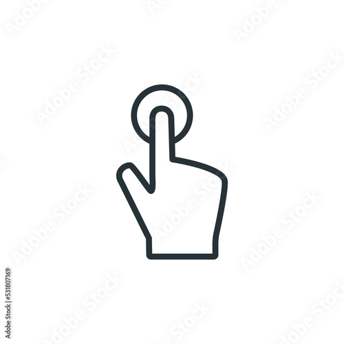 Touch vector icon. Black illustration isolated on white background for graphic and web design. Hand Cursor Icon click. Isolated on White background