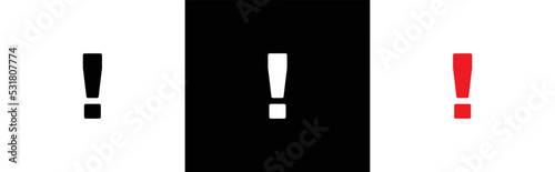 Exclamation mark icon symbol sign, vector illustration