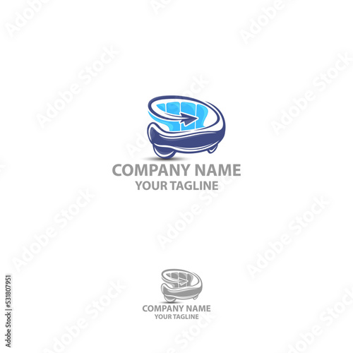 Template desain logo vektor. pesawat dan bantal. Simbol konsep kreatif untuk hotel, Hostel, perjalanan, sewa perumahan, real estate. photo