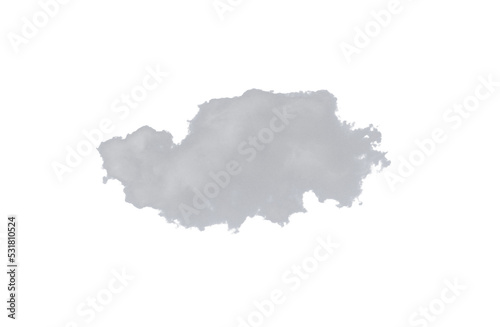 Single white cloud on transparent background - PNG format.