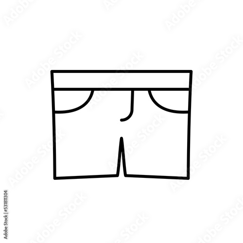 Shorts for baby outline vector icon. EPS 10....... Bermuda shorts fashion sign.. Front side wear.... Fashion newborn.... Short pants for kids symbol.. For app, web design, dev, ui, graphic, business