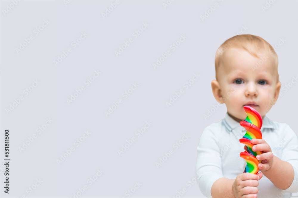 Baby child eating tasty sweets food Baby child eating tasty sweets food