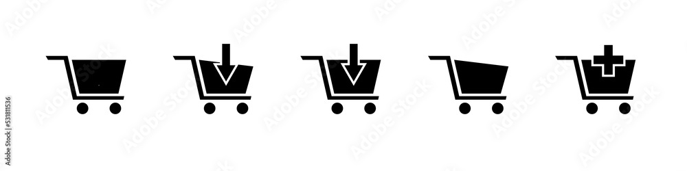 Shopping cart icon set. Shopping cart icon design collection. Vector illustration. Shopping cart icon set. Shopping cart icon design collection. Vector illustration.