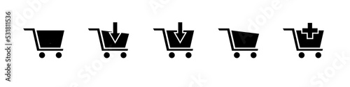 Shopping cart icon set. Shopping cart icon design collection. Vector illustration.