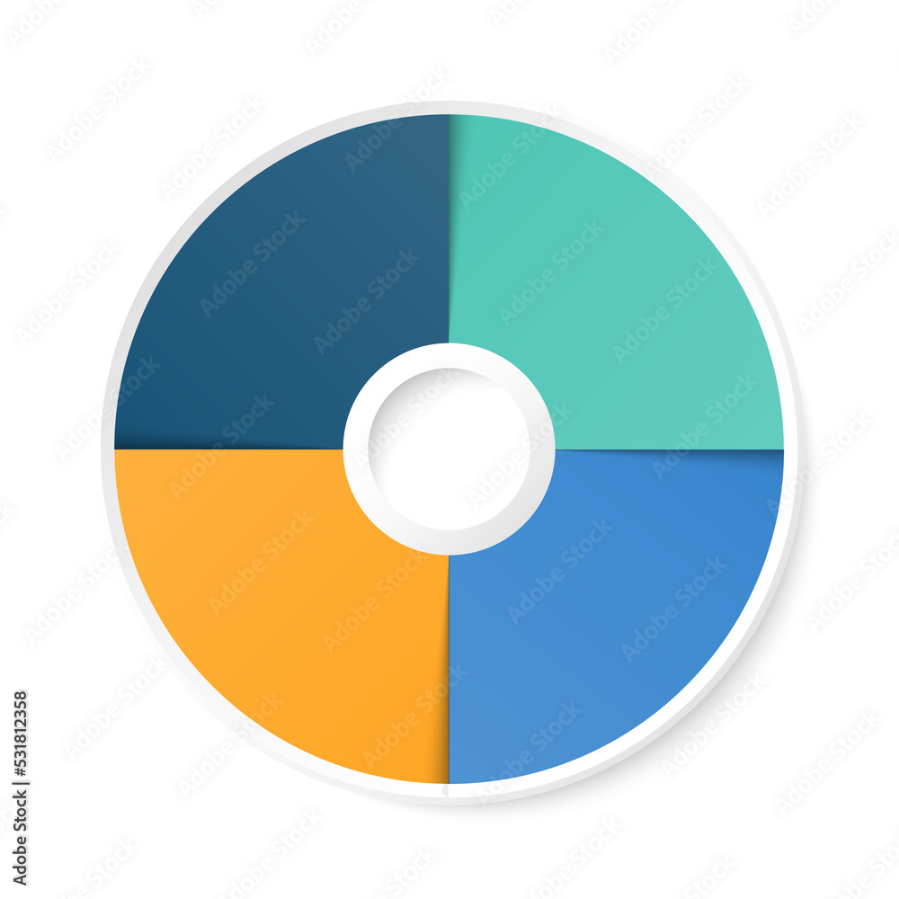 Basic circle infographic with 4 steps, process or options. Basic circle infographic with 4 steps, process or options.