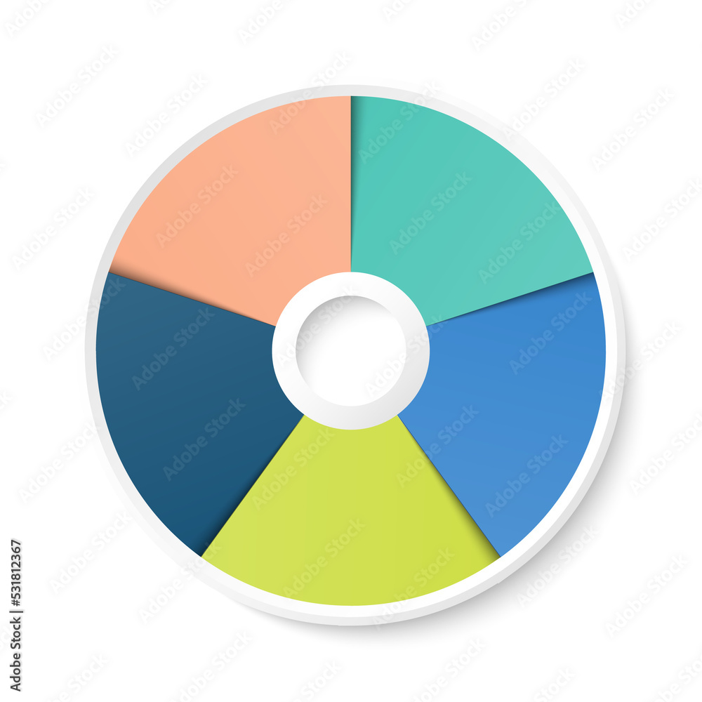 Basic circle infographic with 5 steps, process or options. Basic circle infographic with 5 steps, process or options.