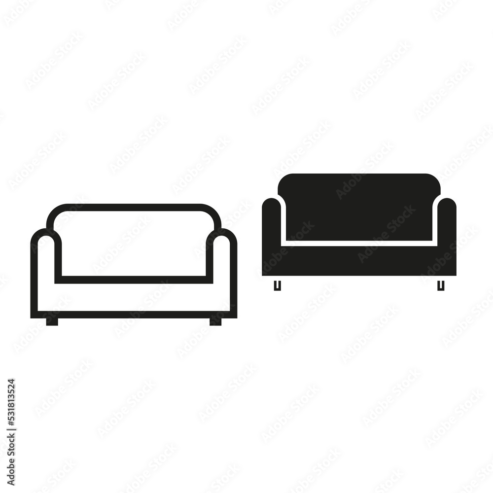 sofa icon. Modern minimal style. Vector illustration. Stock image. sofa icon. Modern minimal style. Vector illustration. Stock image.