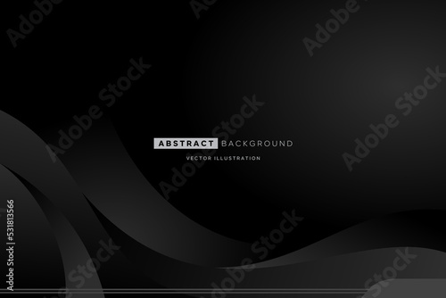 Abstract black gradient color curve background