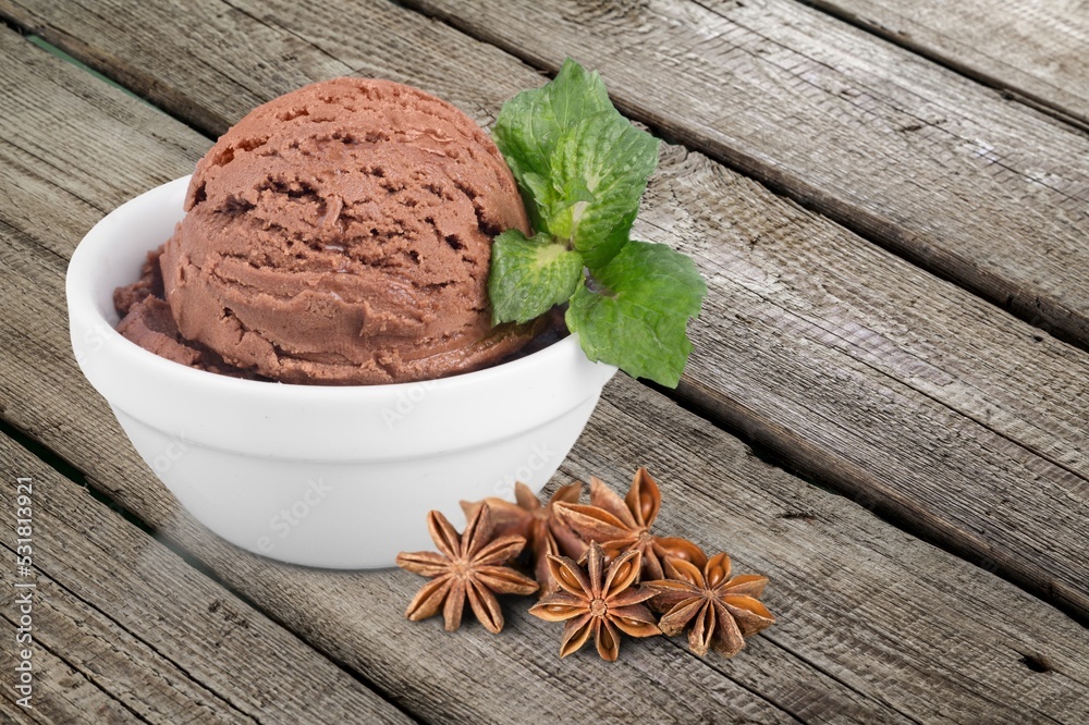 Traditional tasty ice cream dessert in a bowl. Traditional tasty ice cream dessert in a bowl.