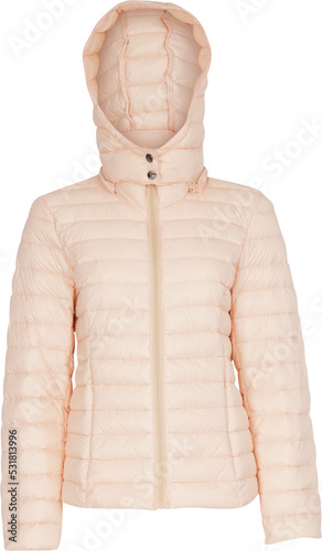 Pink Puffer Jacket Isolated