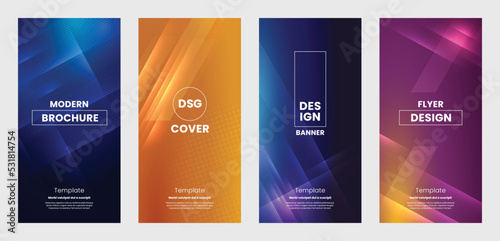 Brochure cover template design, modern abstract covers set. Colorful geometric background, cover design of business flyer, catalog, poster and magazine in vector illustration.