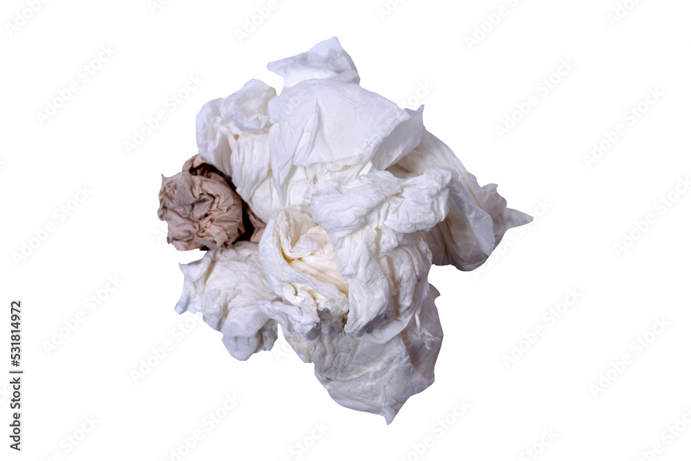 tissue are separated from the white background.