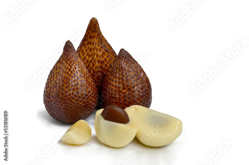Fototapeta Naklejka Na Ścianę i Meble -  Salacca zalacca fruits isolated on white background.