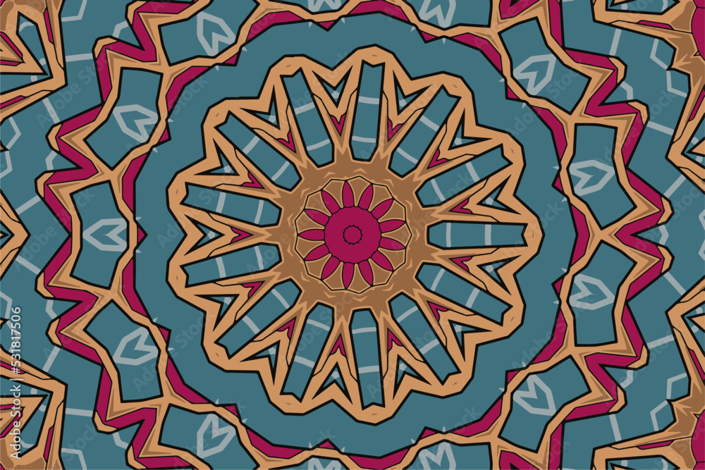 Tribal indian festival seamless design. Bright colorful mandala art pattern