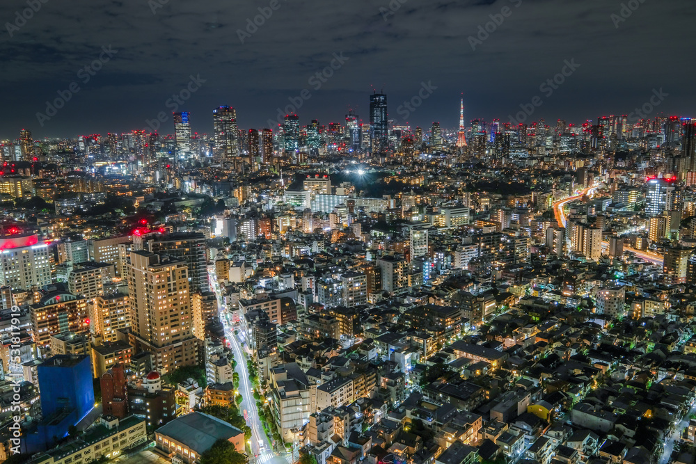 Fototapeta premium 恵比寿ガーデンプレイス展望台からの東京の夜景