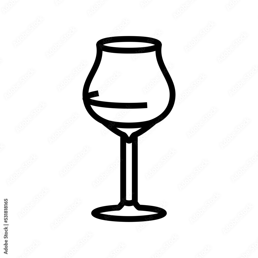 alcohol wine glass line icon vector. alcohol wine glass sign. isolated contour symbol black illustration alcohol wine glass line icon vector. alcohol wine glass sign. isolated contour symbol black illustration