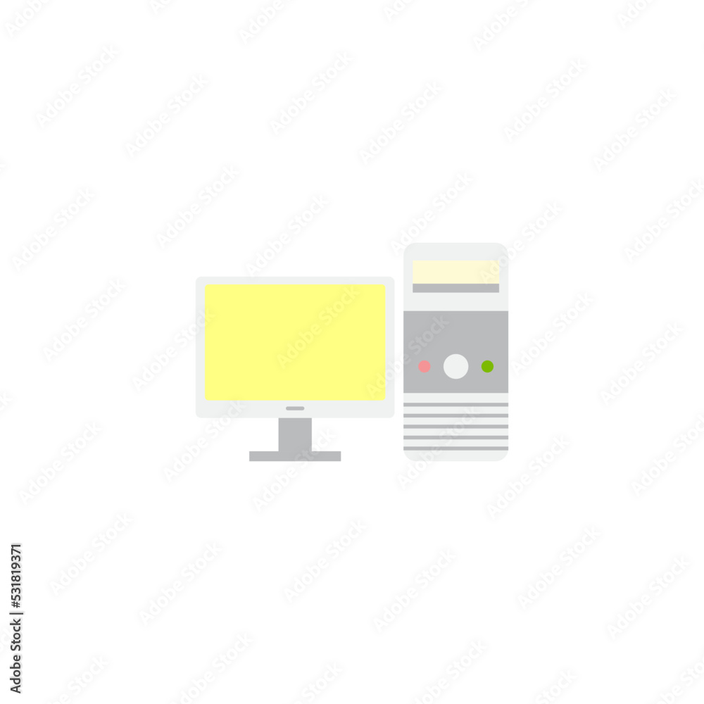 Personal computer icon in color, isolated on white background Personal computer icon in color, isolated on white background