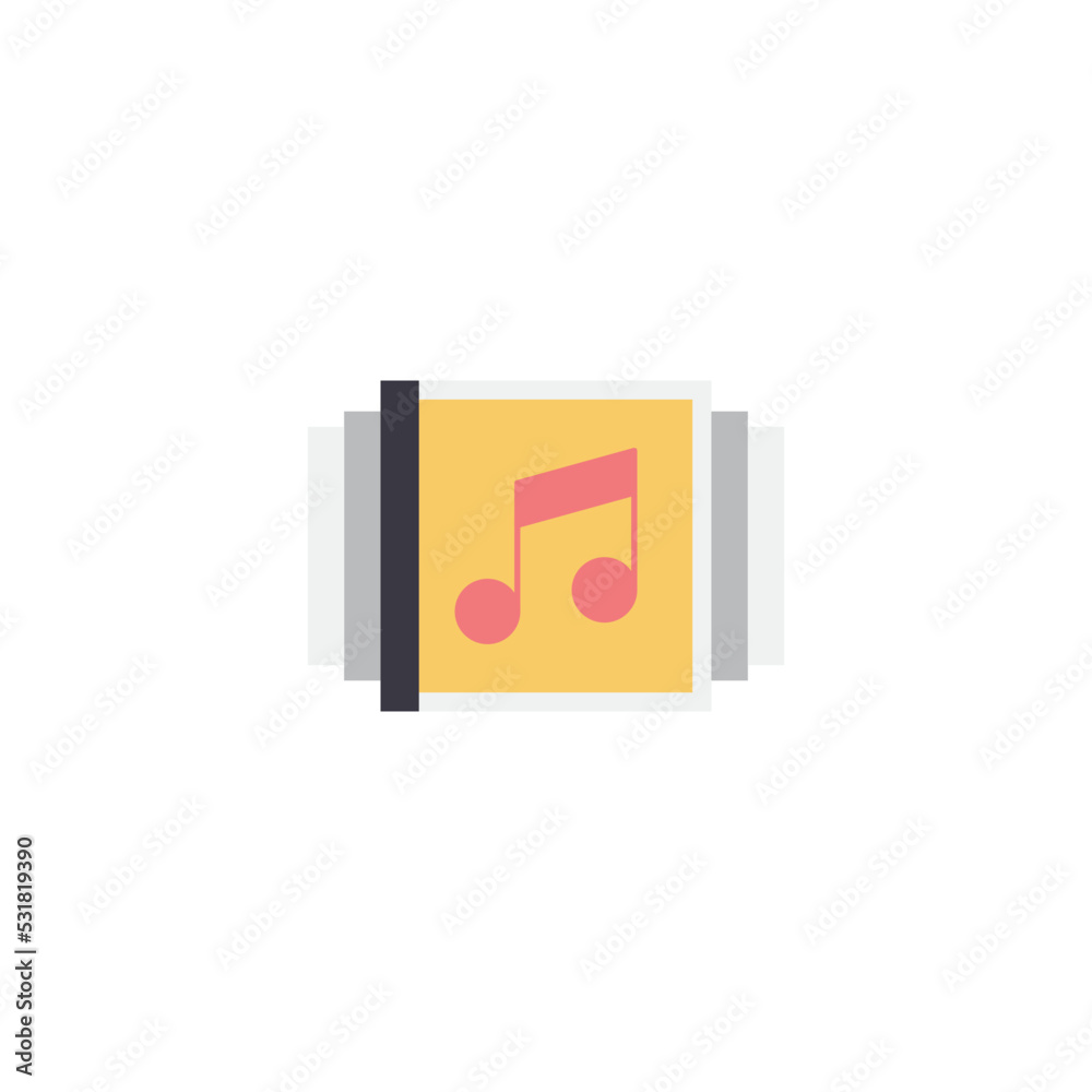 Music album collection icon in color, isolated on white background Music album collection icon in color, isolated on white background