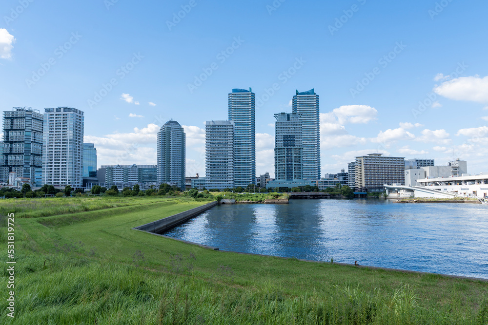 Naklejka premium 神奈川県横浜市 臨港パークの風景