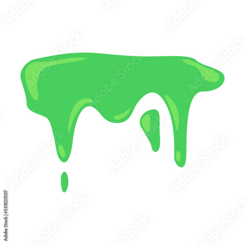 Toxic green slime. Cartoon slimy goo splashes, blobs and mucus drops isolated vector illustration. Decorative shapes and liquid borders for design