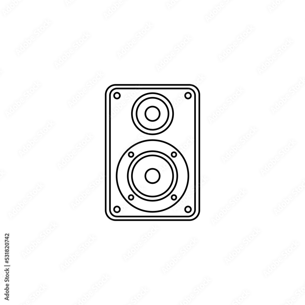 Speaker icon in line style icon, isolated on white background Speaker icon in line style icon, isolated on white background