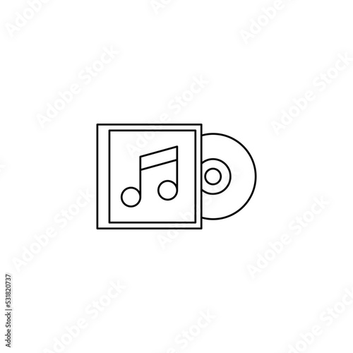 Free Download Music disc with cover icon in line style icon, isolated on white background - GFXLoad