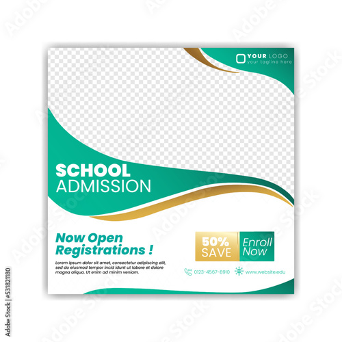 School admission social media web Poster flyer Promotion and Profile photo design