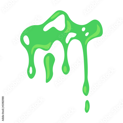 Toxic green slime flat for web design. Cartoon slimy goo splashes, blobs and mucus drops isolated vector illustration. Decorative shapes and liquid borders for design