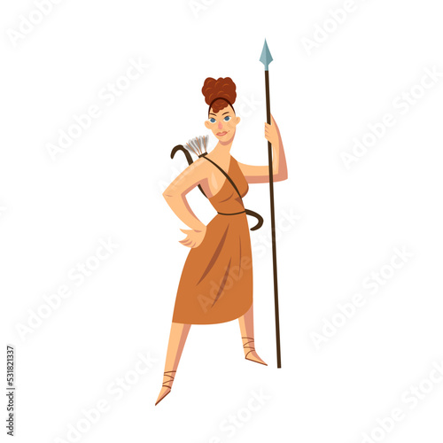 Greek mythology character. Athena, Ares, Poseidon, Zeus, Dionysus, Aphrodite, Apollo. Vector illustration
