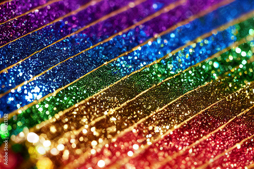 Glittery abstract rainbow flag, pride background