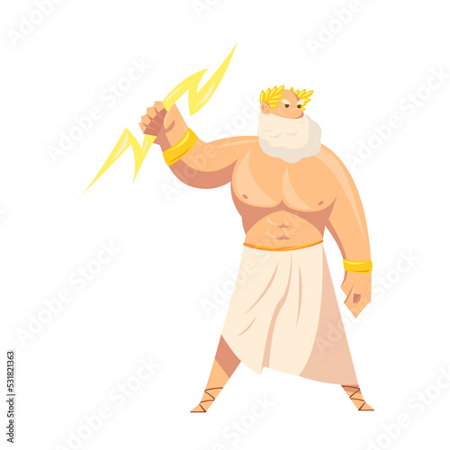 Greek mythology character. Zeus, Dionysus, Aphrodite, Apollo. Vector illustration photo